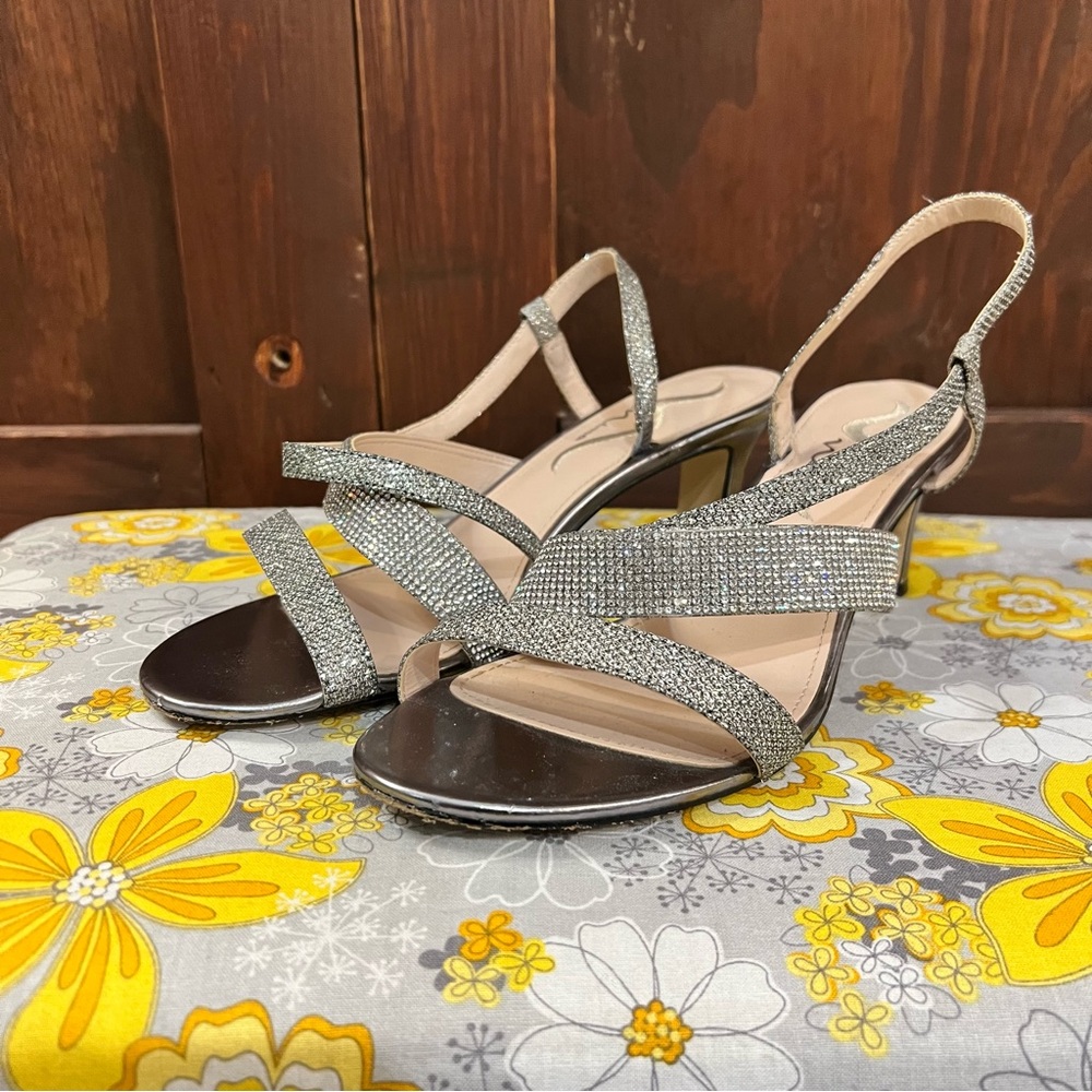 Nina Silver Strappy Heels
